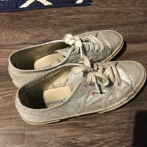 Silver glitter Superga sneakers